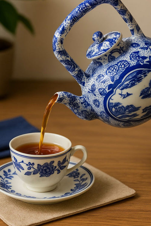Blue and White Floral Porcelain Tea Pot-700 ML