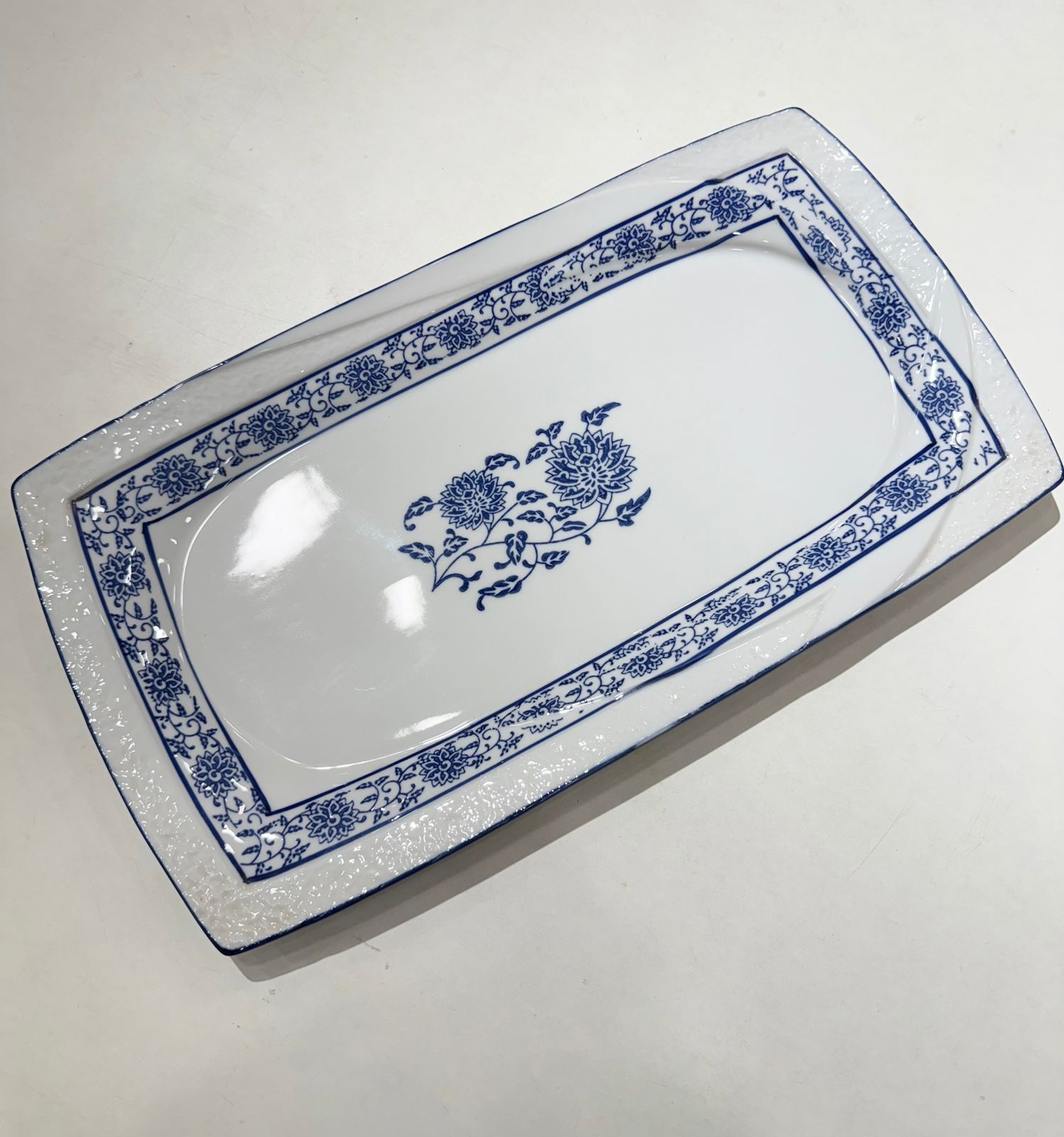 Azure Grace Rectangle Platter-14 inch