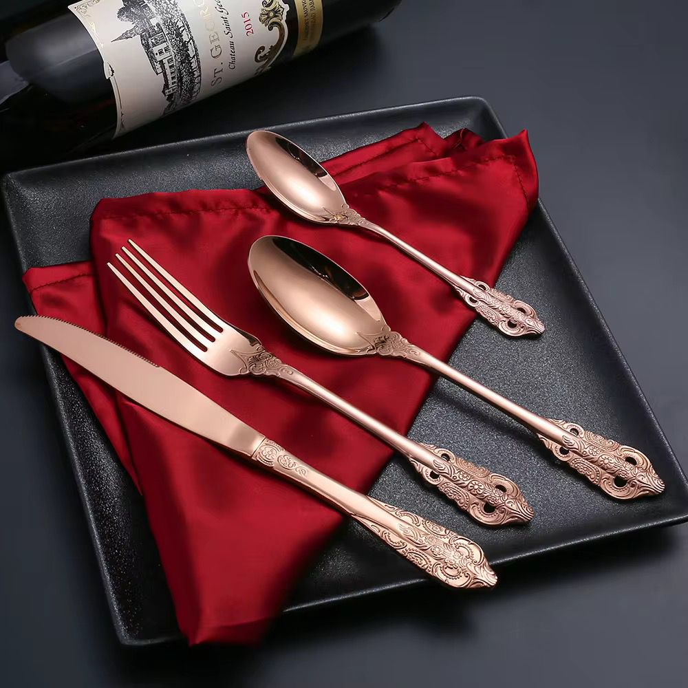 Vintage Rose Gold Cutlery-Complete Dining Series
