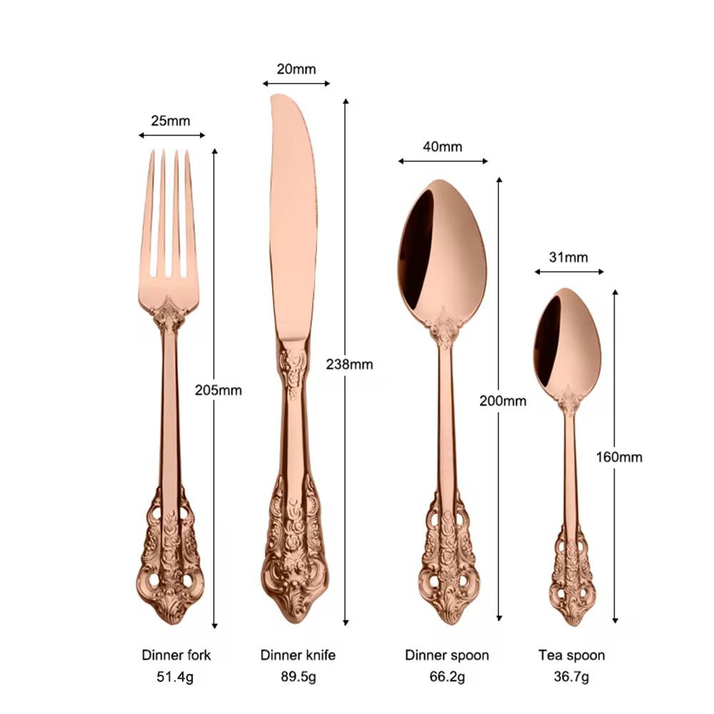 Vintage Rose Gold Cutlery-Complete Dining Series