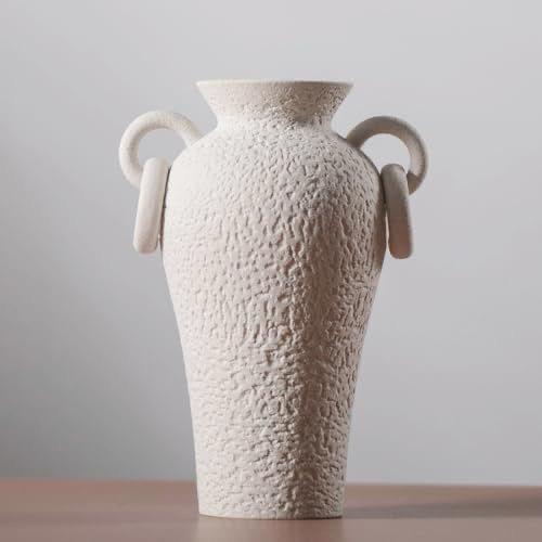 Aria Ring-Handle Tall Ceramic Vase