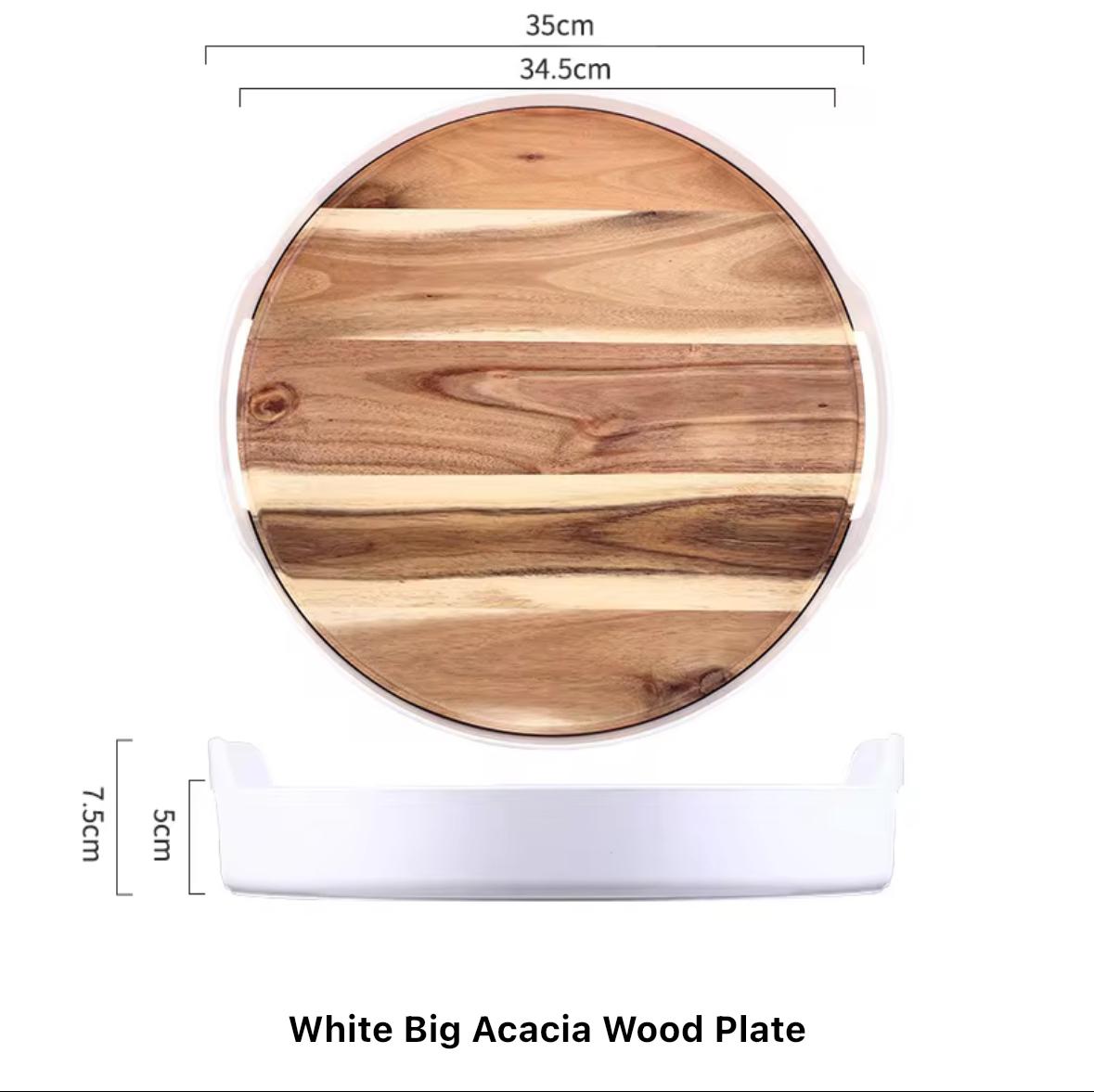 Acacia Fusion Round Tray