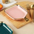 Golden Gridle Charm-Square Ceramic Tray