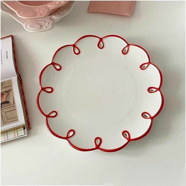 Flower Border Snack Plate Set