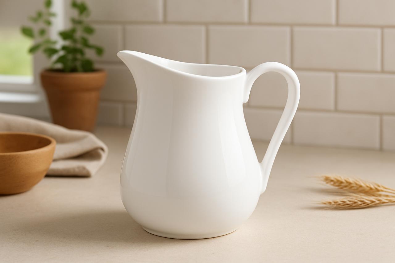 Timeless White Ceramic Pouring Jugs - Small, Medium, Large