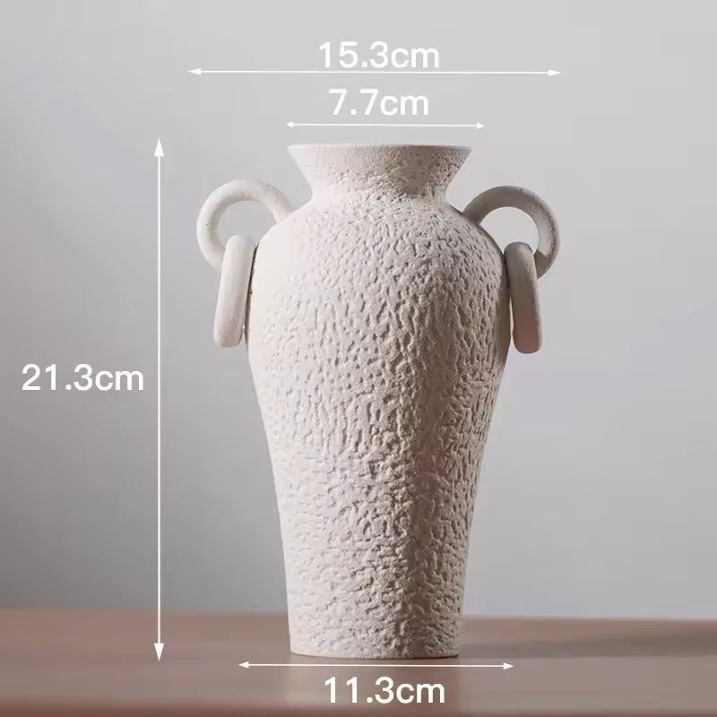 Aria Ring-Handle Tall Ceramic Vase