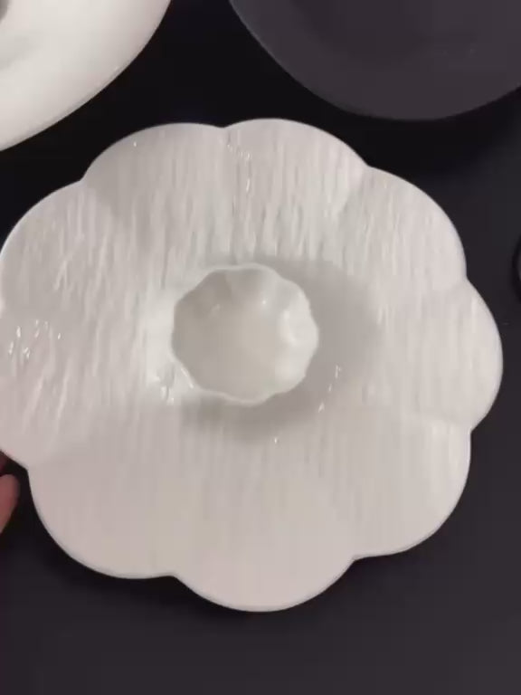 PETAL SERVE CERAMIC DUMPLING PLATTER